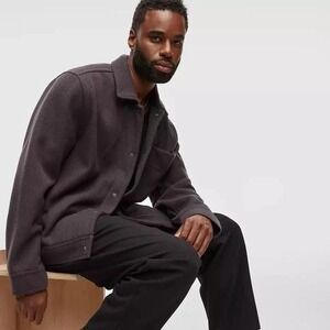 Mode of One Mens Knit Trucker Jacket Jet Grey 100194421 XL New